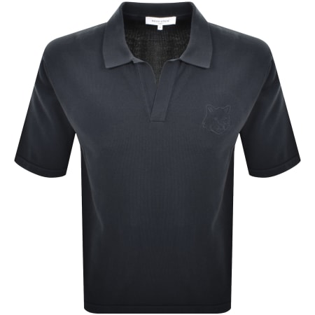 Maison Kitsune Fox Head Polo T Shirt Grey | Mainline